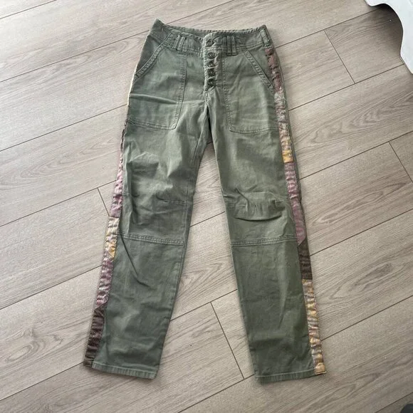 Anthropologie Pilcro Wanderer Utility Pants Women's Size 26 Green Camping Hiking - Picture 4 of 14